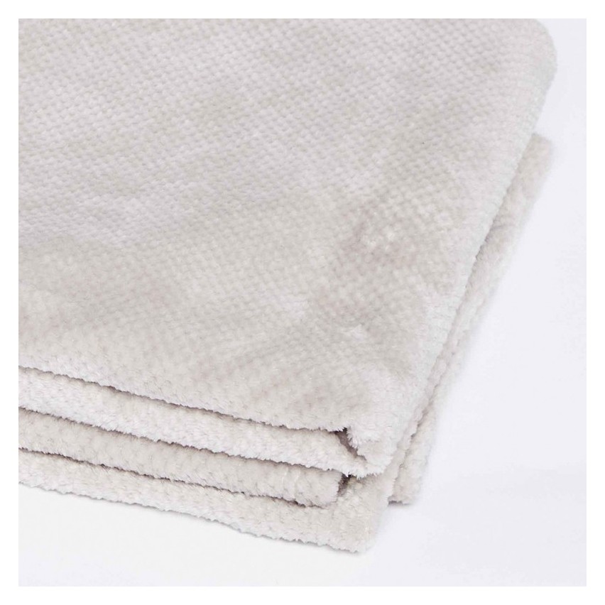 Plaid coperta Gisela 5/0047 grigio pile sherpa caldo sottile 145*200 cm