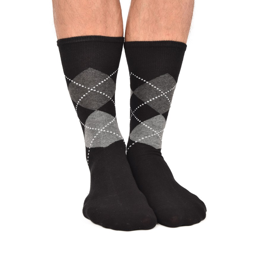 Calze uomo Meritex 150 in caldo cotone fantasia rombi 6 paia