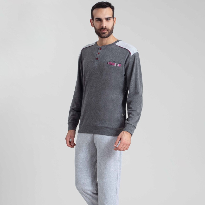 Pigiama uomo melange tinta unita caldo cotone Irge MI1862