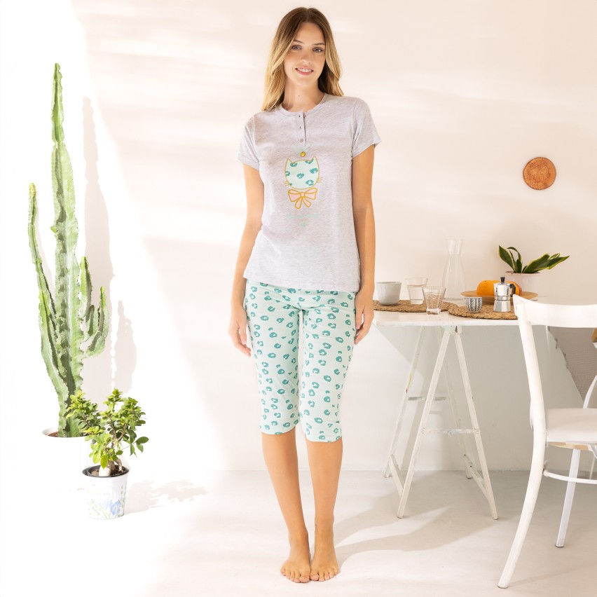 Pigiama donna estivo manica corta + pinocchietto Irge MIC2040