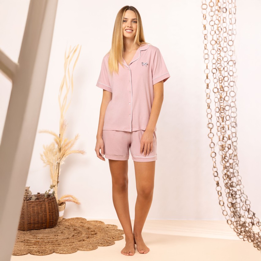 Pigiama donna maglia aperta 100% cotone Irge MIC2346