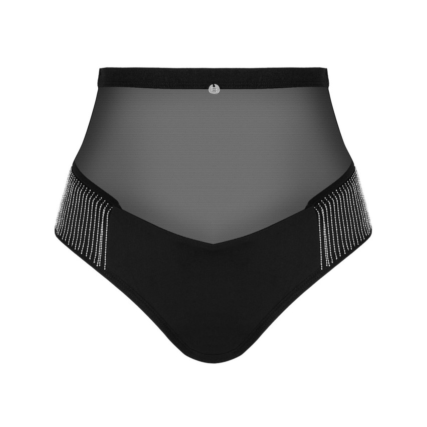 Slip vita alta sexy in rete con perline laterali Obsessive Milladis