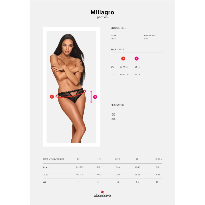 Sexy mutandine Obsessive Millagro panties con aperture