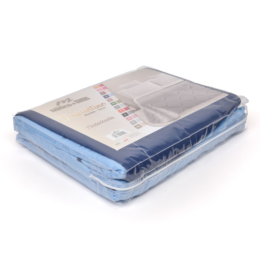 Trapuntino primaverile singolo Irge celeste blu double face