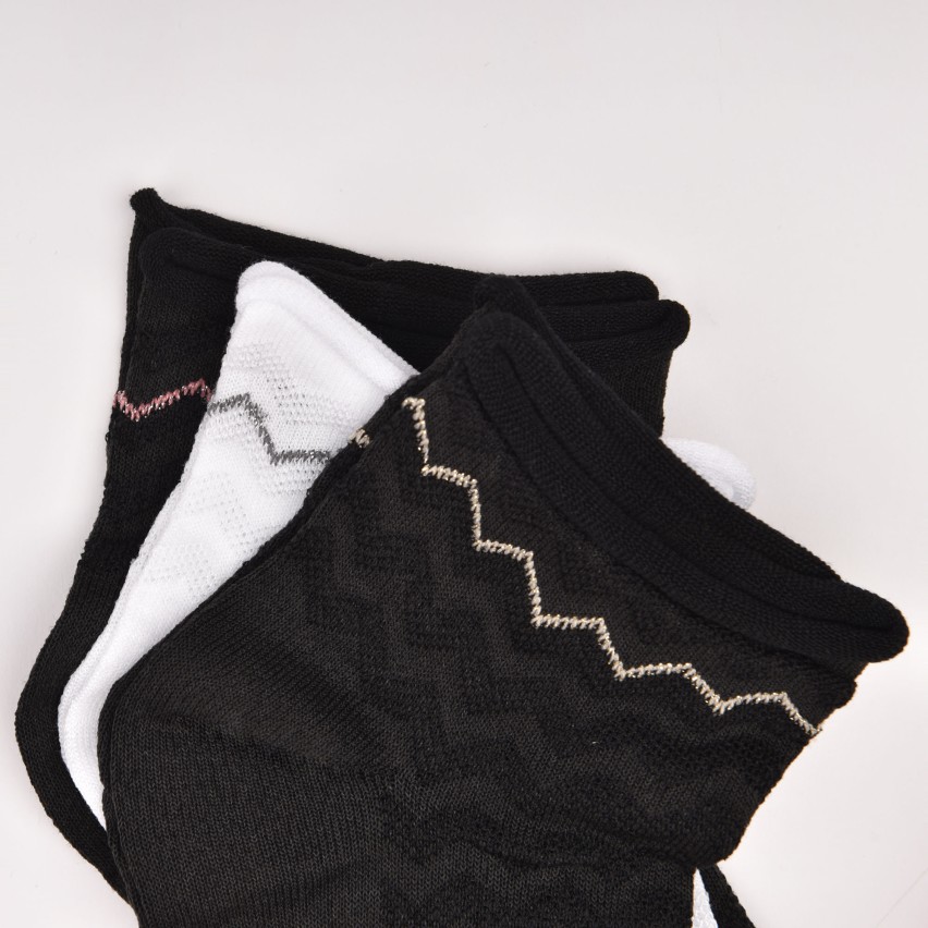 Calzini donna senza elastico charro Monia 69 var C lavorate cotone 3 paia