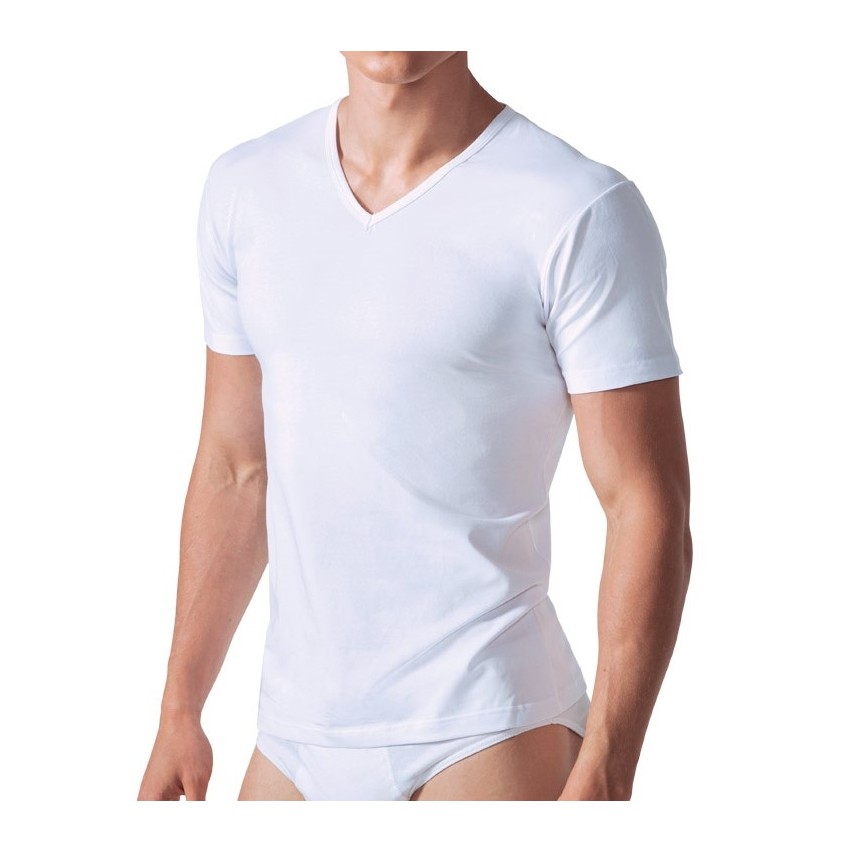 Maglia mezza manica Rossoporpora MU002 scollo a V cotone 3 pz