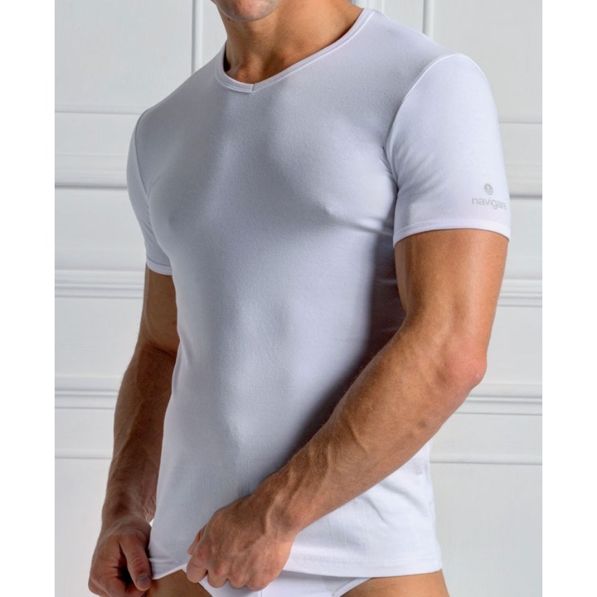 Maglie intime uomo cotone Navigare 571 scollo a V 3 pz