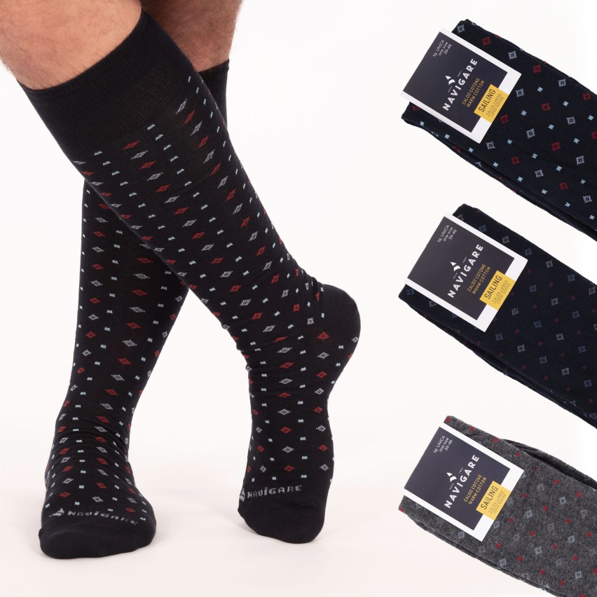 Calze lunghe uomo Navigare B2MS226 caldo cotone 3 pz