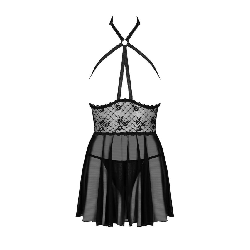 Sexy babydoll + perizoma Obsessive Nettsy seno scoperto 2 pz