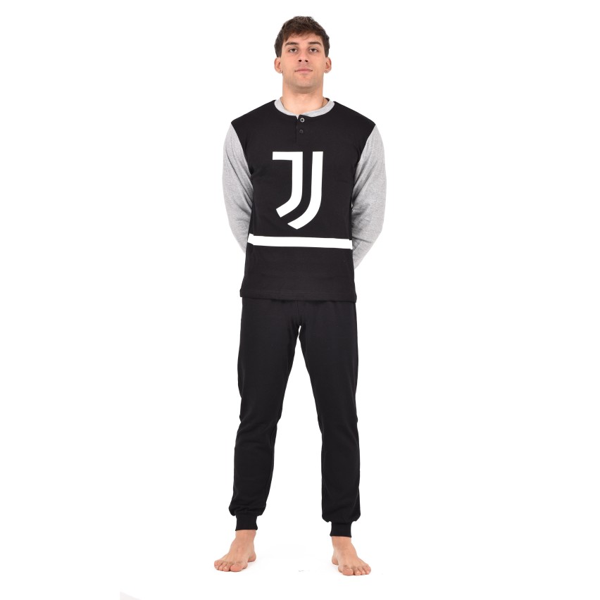 Pigiama uomo serafino Juventus in caldo cotone T10 1035