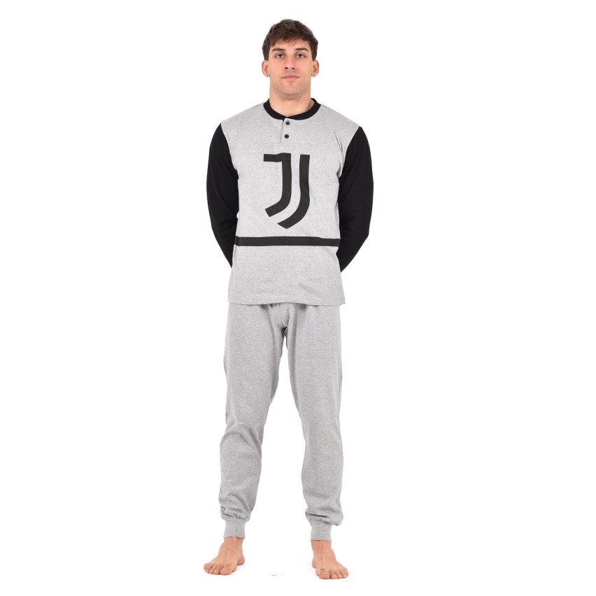 Pigiama uomo serafino Juventus in caldo cotone T10 1035