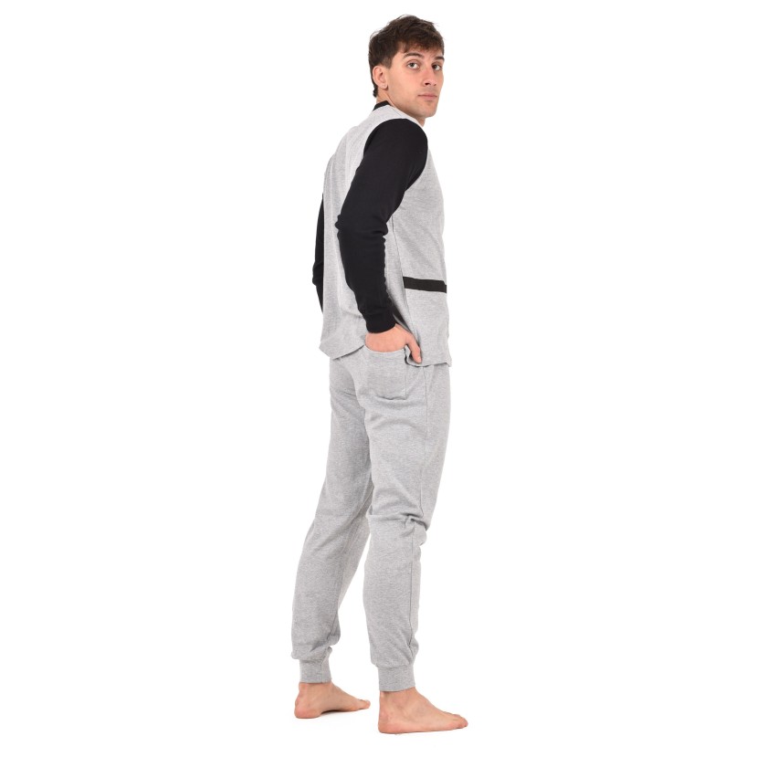 Pigiama uomo serafino Juventus in caldo cotone T10 1035