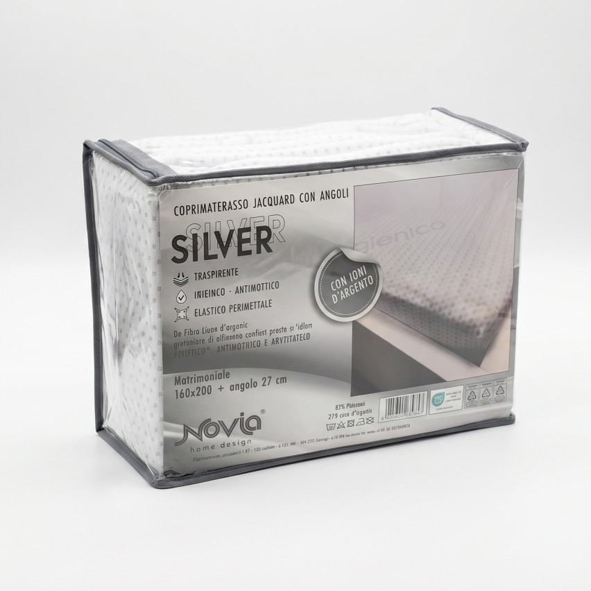 Coprimaterasso con angoli jacquard Novia silver