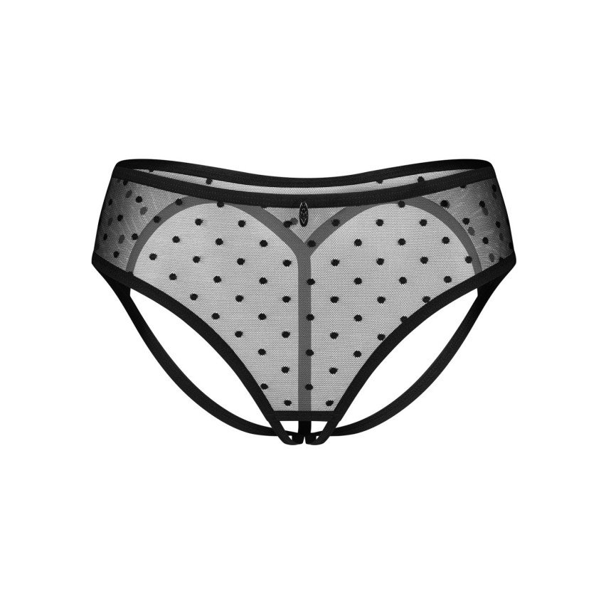 Slip vita alta a pois cavallo aperto con laccetti Obsessive Nuites