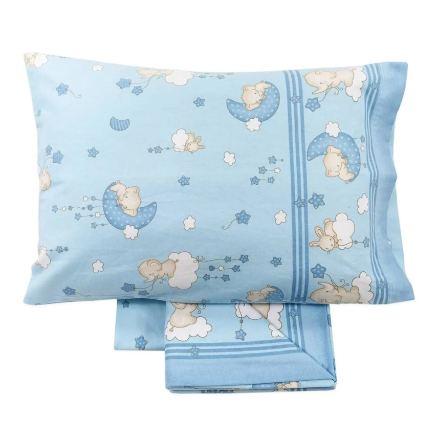 Set lenzuola culla Biancaluna monnie 100% cotone