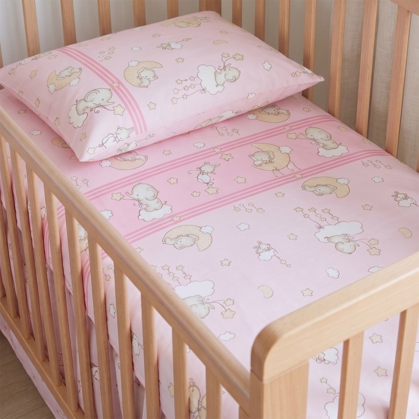 Set lenzuola culla Biancaluna monnie 100% cotone