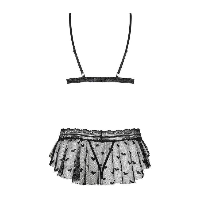 Set intimo aperto Heartia tulle cuori Obsessive 