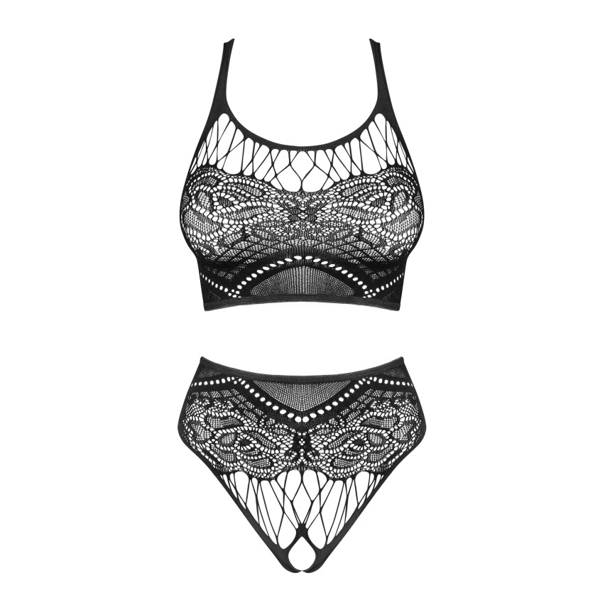 Completino sexy top + panties aperto Obsessive K103 - set 2 pezzi