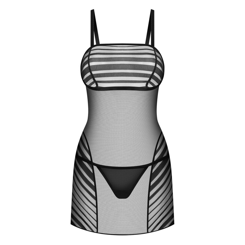 Chemise in tulle semitrasparente Obsessive Lune Bellis chemise & thong