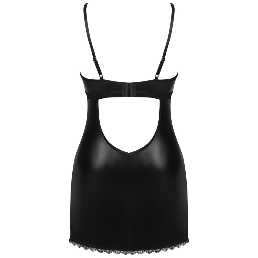 Minidress sexy similpelle e pizzo chemise + Thong Obsessive Norides