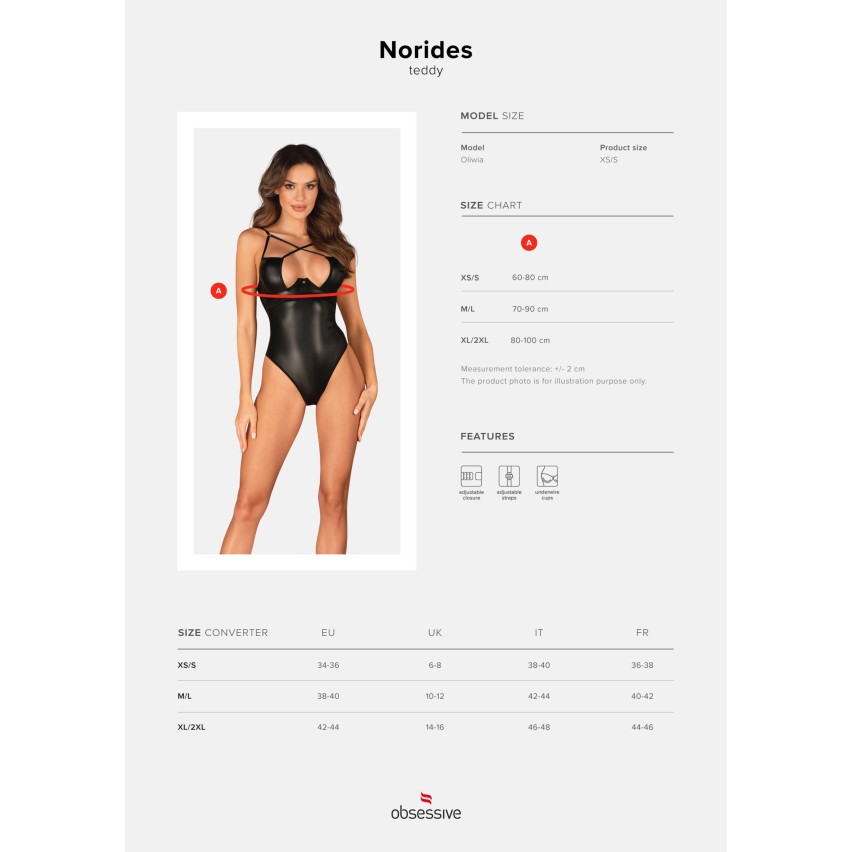 Body a perizoma similpelle con ferretto Norides teddy Obsessive 