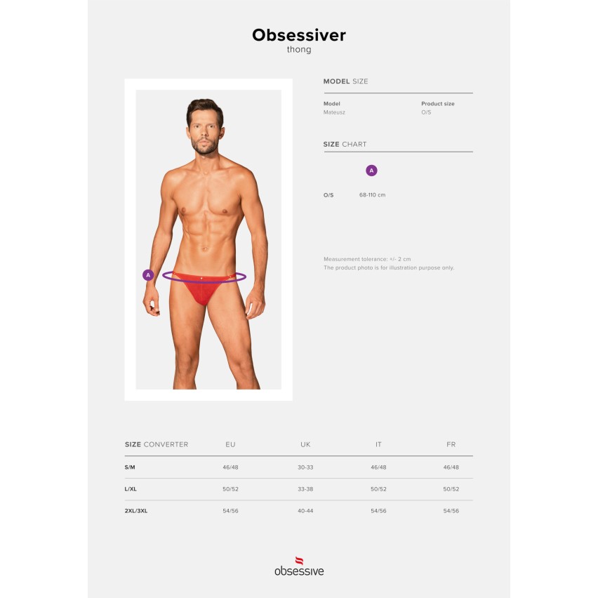 Perizoma uomo rosso vita bassa intimo uomo sexy Obsessiver