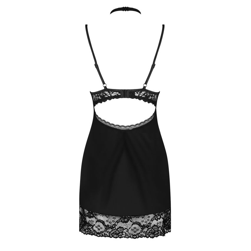 Sottoveste pizzo con collarino + perizoma Obsessive Raquelia