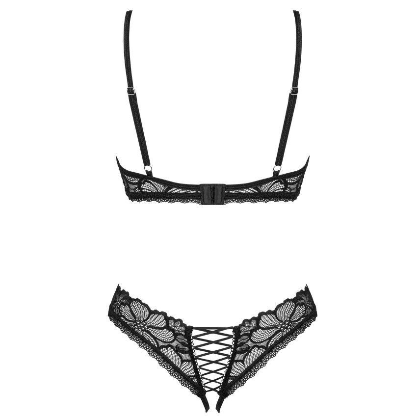 Sexy set 2 pezzi intimo aperto cupless Obsessive Serafia