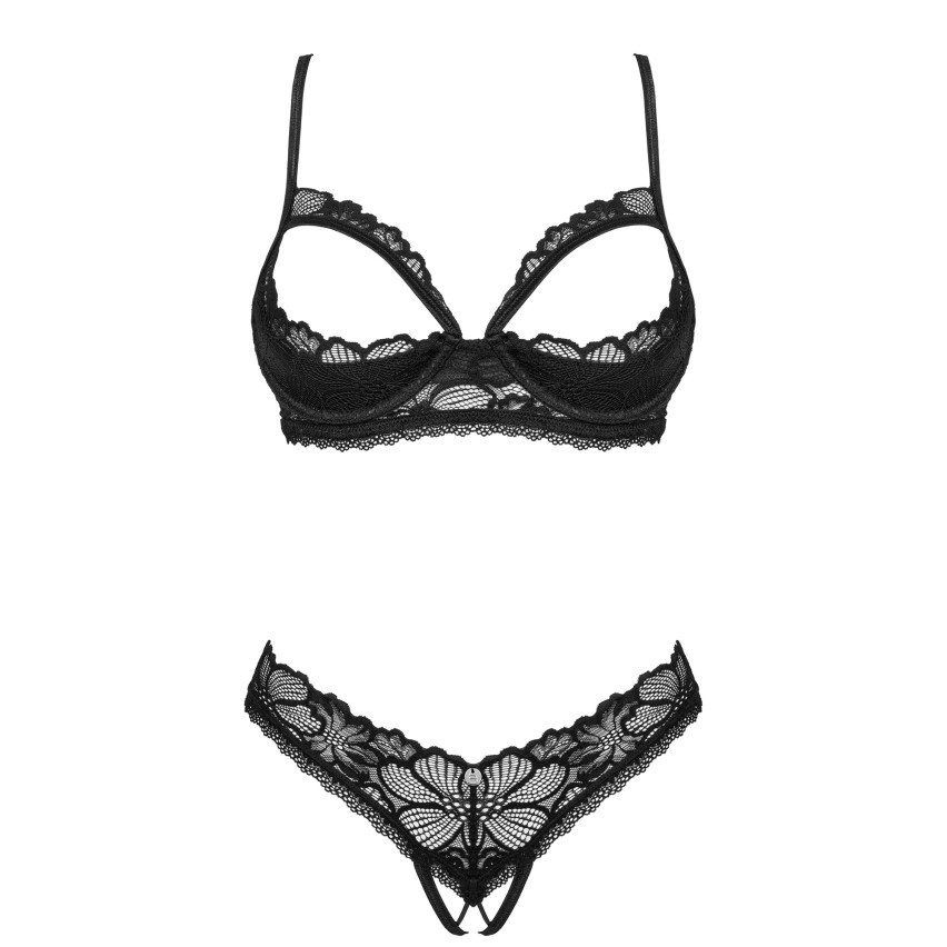 Sexy set 2 pezzi intimo aperto cupless Obsessive Serafia
