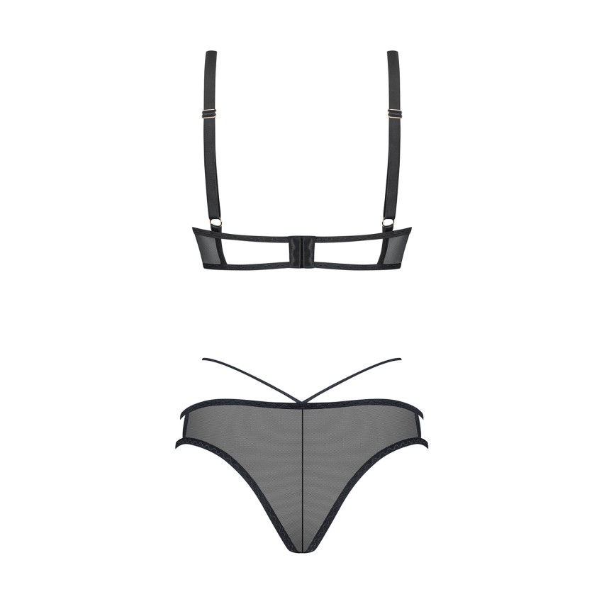 Coordinato slip + reggiseno tulle ricamato Obsessive Vila Blanes bra e panties