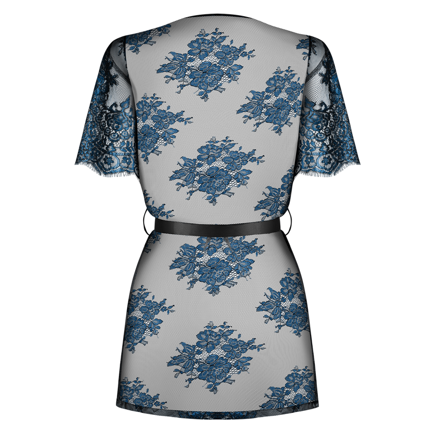 Vestaglia sensuale elegante pizzo ciglia azzurro Obsessive Yassmyne