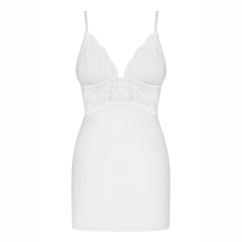 Sexy set sottoveste + perizoma Obsessive 810-che-2 bianco