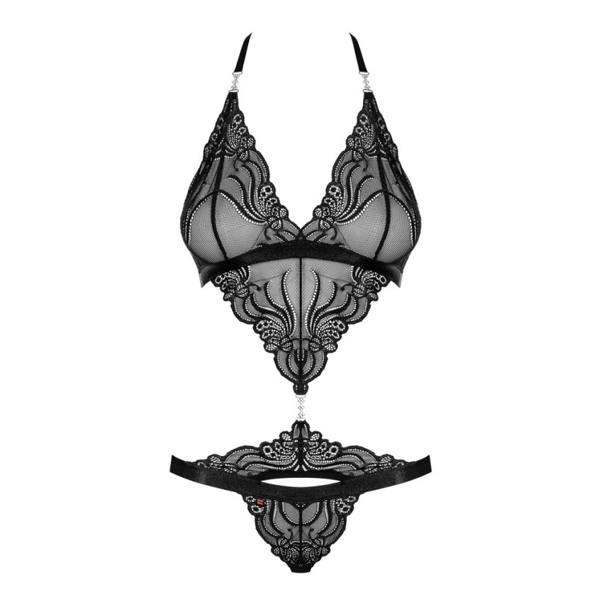 Sexy completino hot Obsessive 828-ted-1 nero pizzo