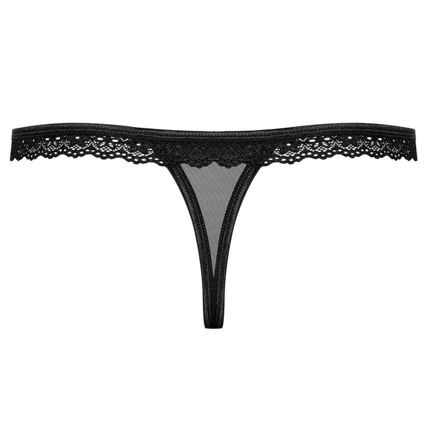 Perizoma sexy Obsessive 868-tho-1 con pizzo nero gioello