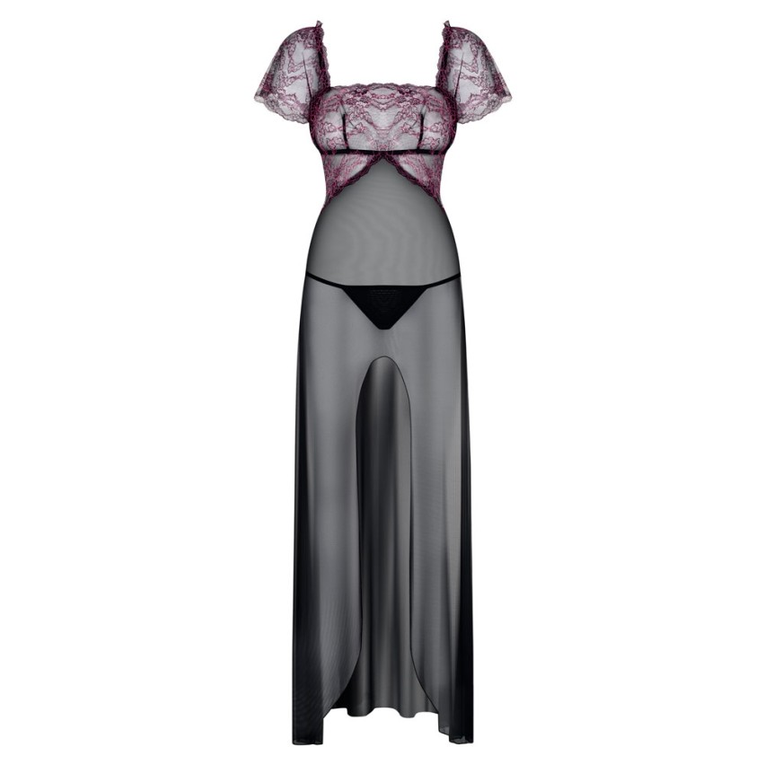 Sexy abito + perizoma Obsessive sedusia gown e thong nero