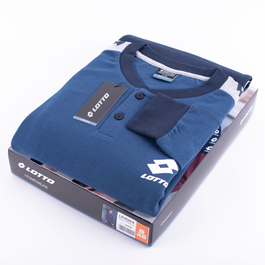 Pigiama uomo Lotto LP4064 in caldo cotone con polsini jeans