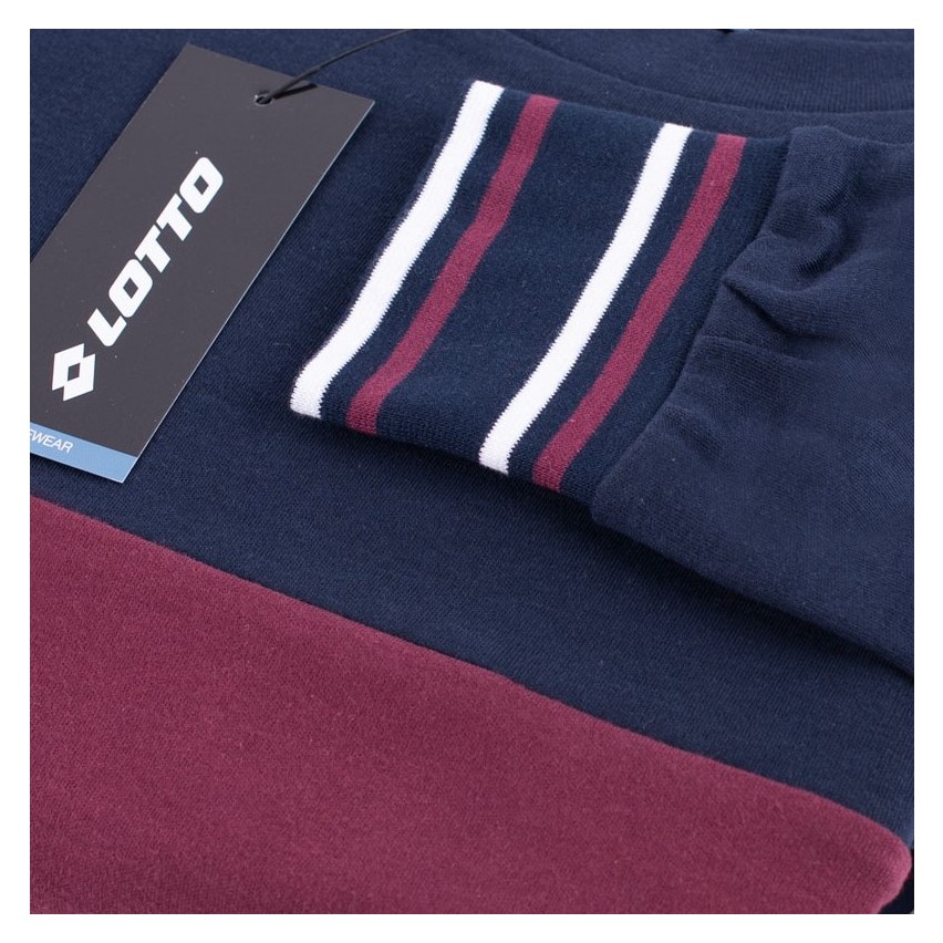 Pigiama uomo Lotto LP4066 in caldo cotone con polsini blu  