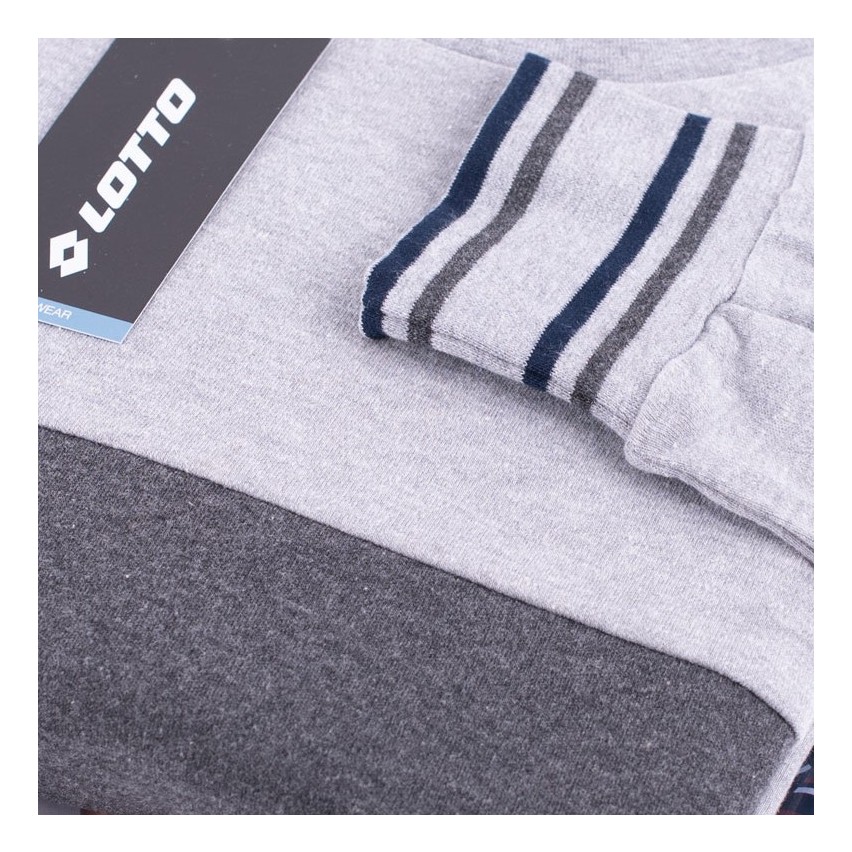 Pigiama uomo Lotto LP4066 in caldo cotone con polsini grigio