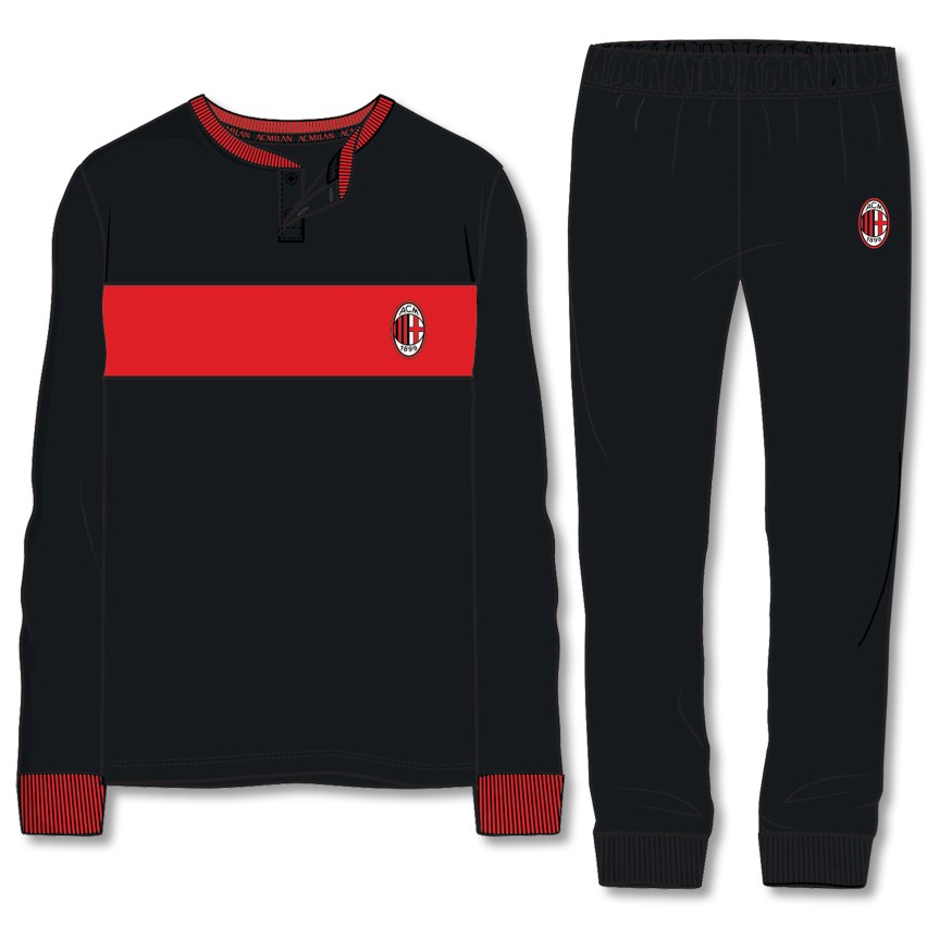 Pigiama  ufficale AC Milan bambino uomo in caldo cotone 1010