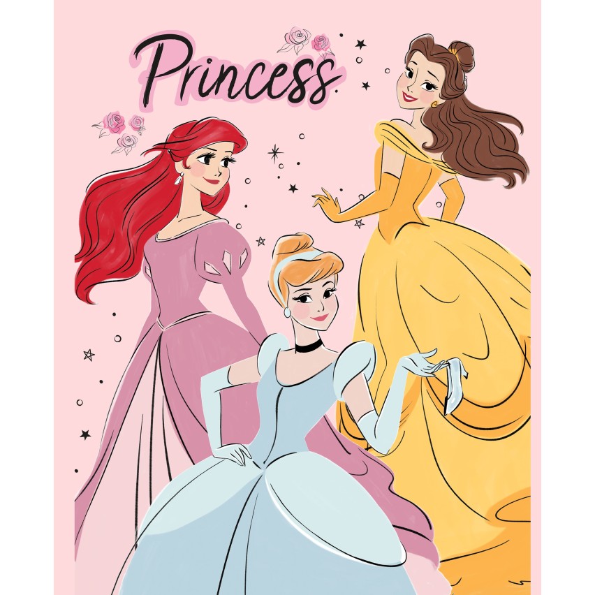 Bellissimo Plaid Soft Touch Disney con Principess