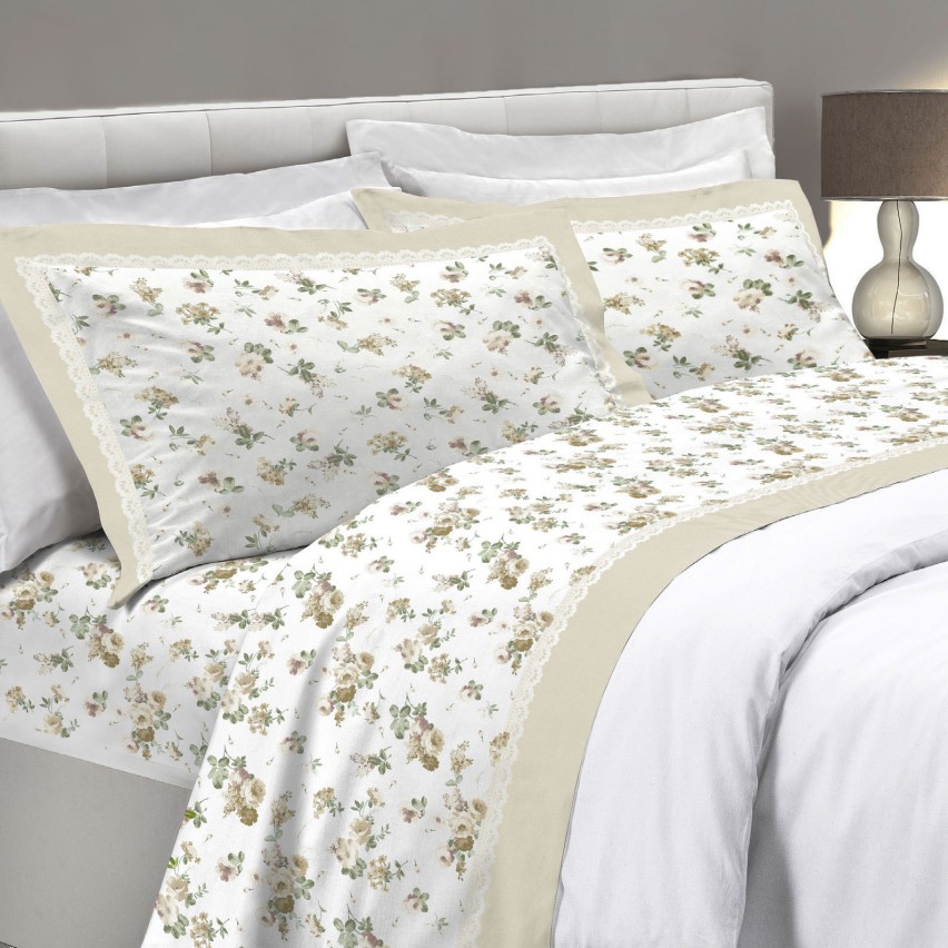 Lenzuola matrimoniali 2 piazze cotone Preziosa Portovenere 15 beige