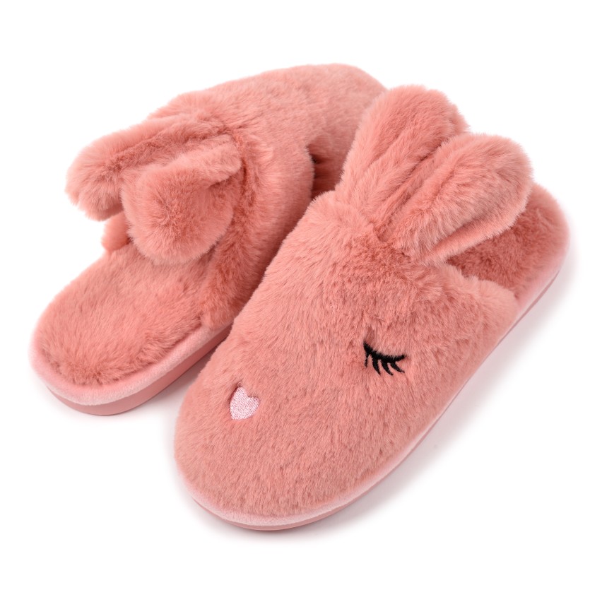 Pantofole bambina invernali antiscivolo calde Preziosa 0088 coniglietto rosa 