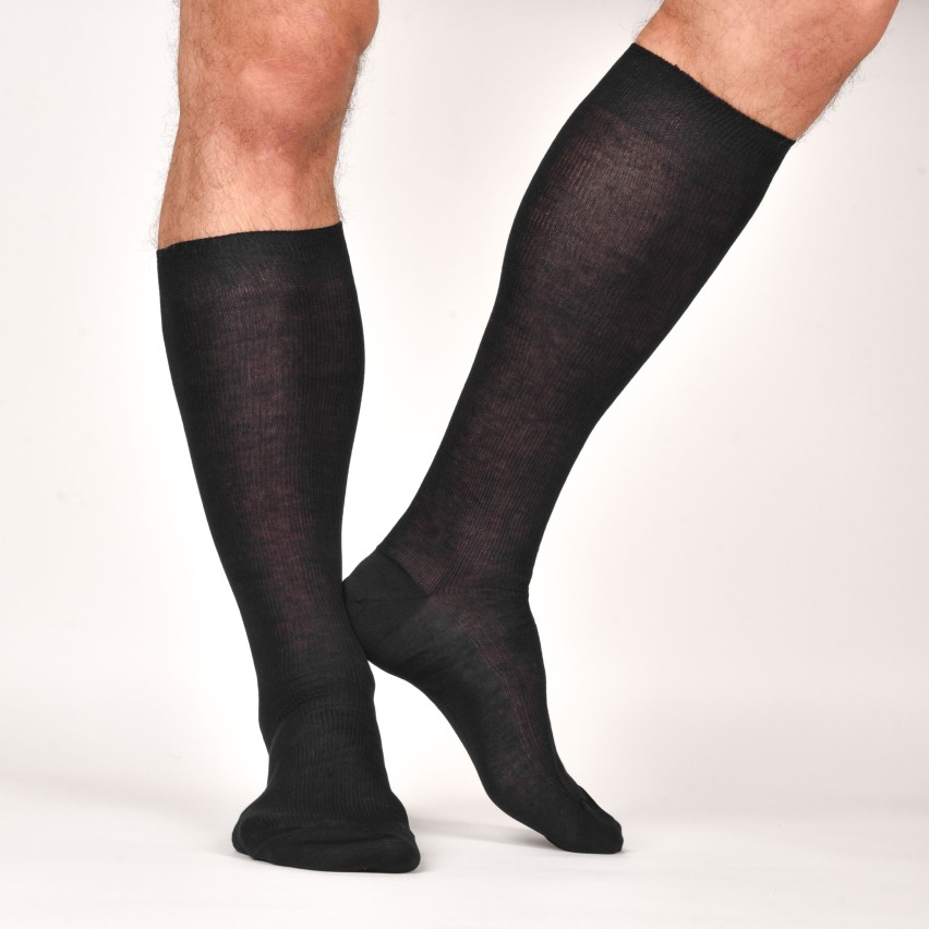 Calze lunghe da uomo a costine Prisco 908 in 100% puro cotone 3 paia