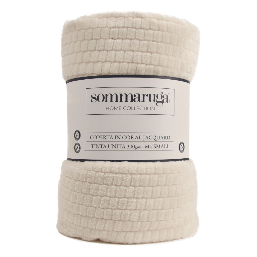 Coperta in coral jacquard Sommaruga quadretto 120x140