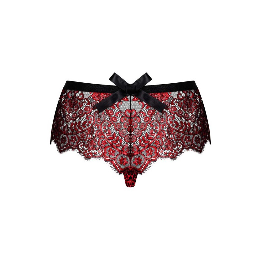 Shorties sexy in pizzo floreale con fiocco in raso Obsessive Redessia