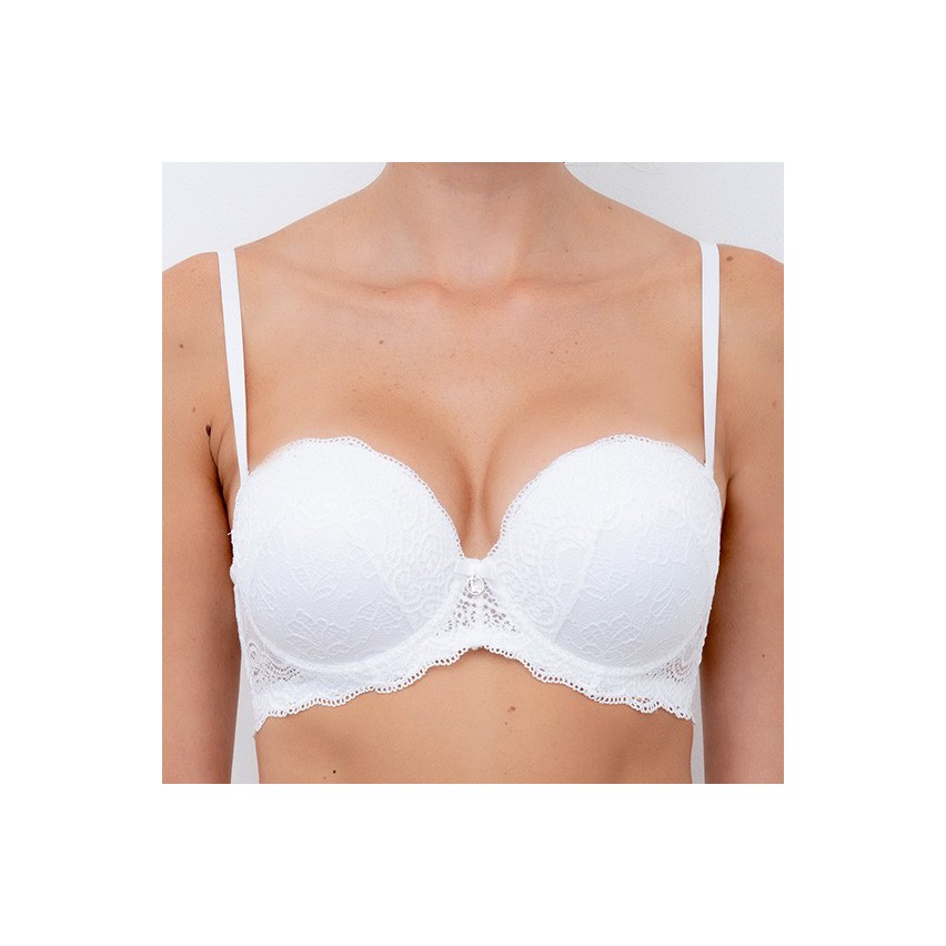 Reggiseno fascia super push up Lormar double extra pizzo