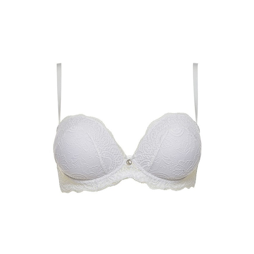 Reggiseno fascia super push up Lormar double extra pizzo