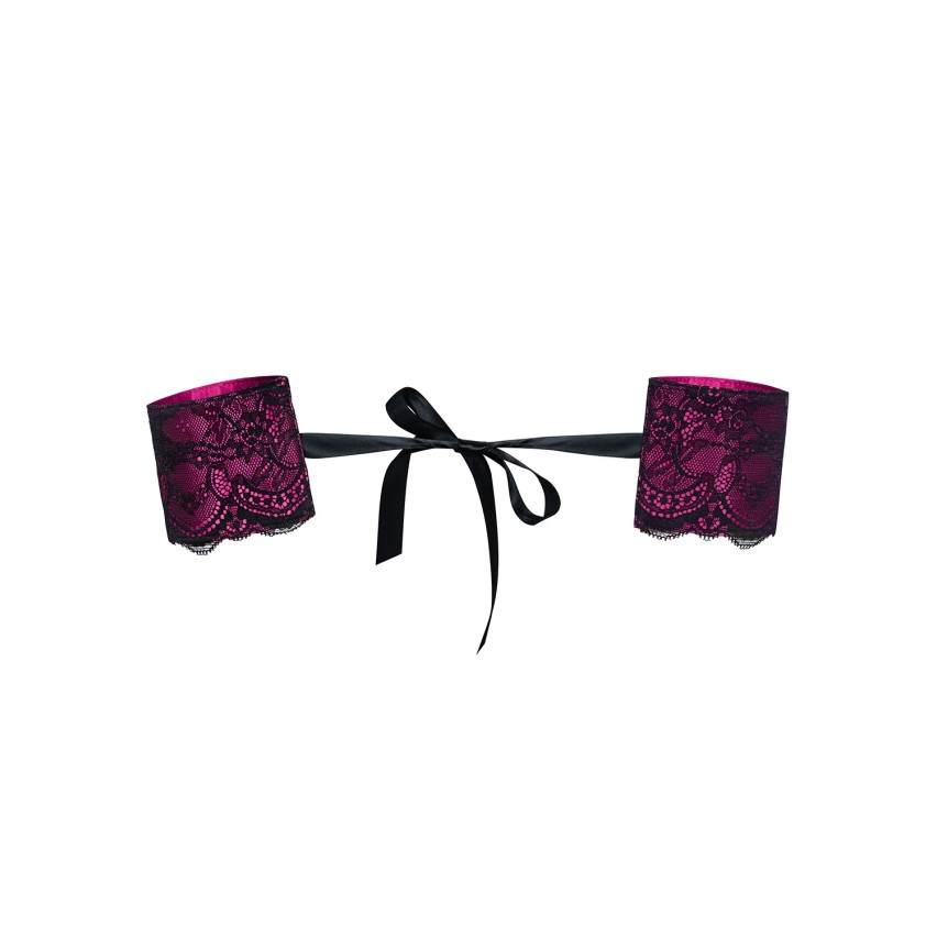 Sexy set benda + manette Obsessive Roseberry pizzo 2 pz.