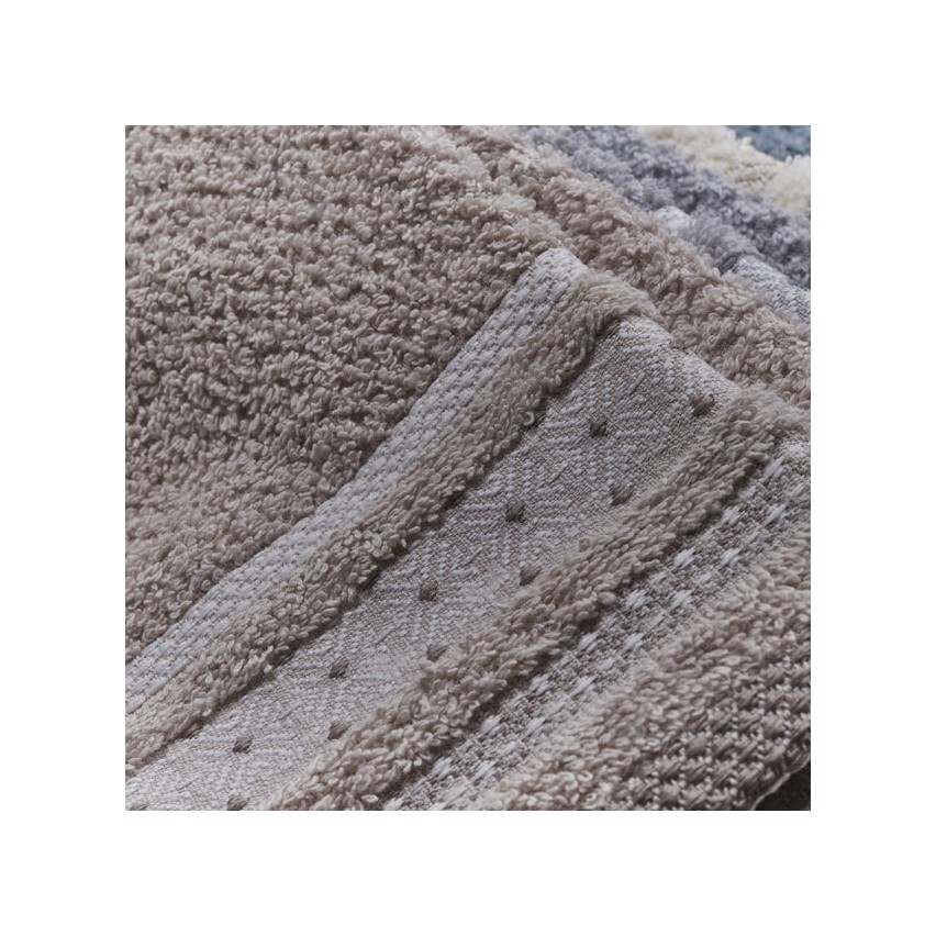 Vingi set asciugamani viso + ospite cotone Rubino beige