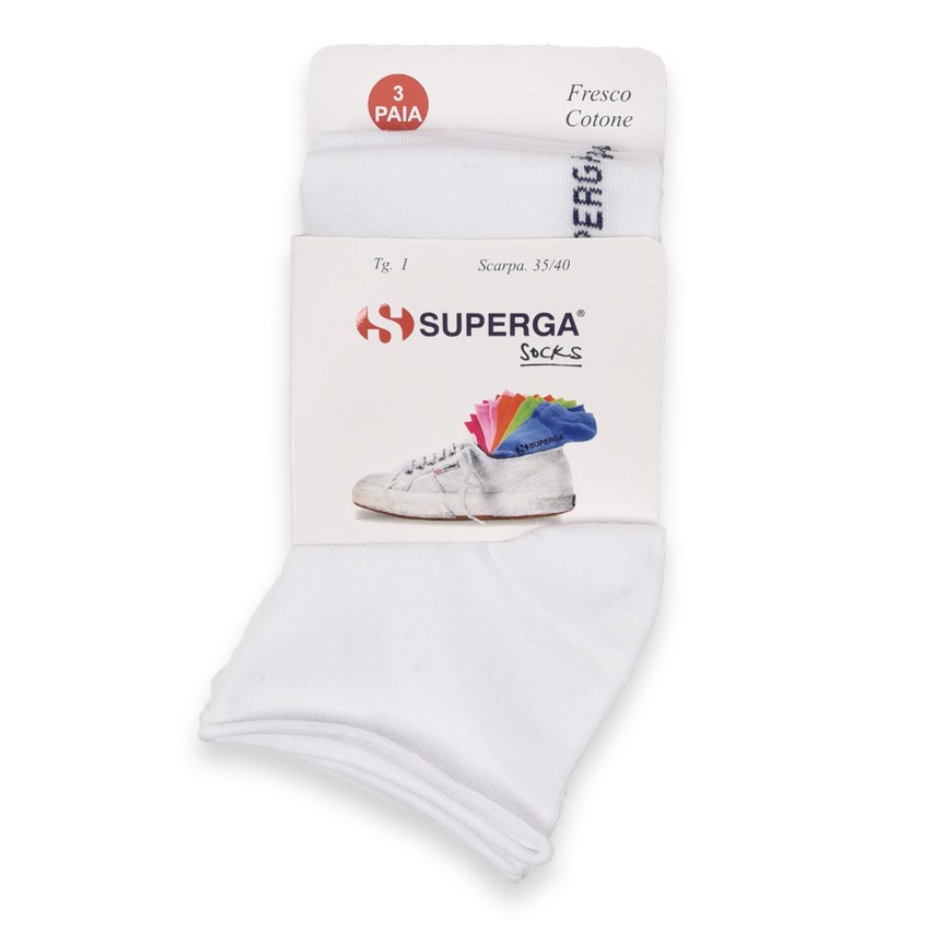 Calzino donna senza elastico Superga S017 3 pezzi